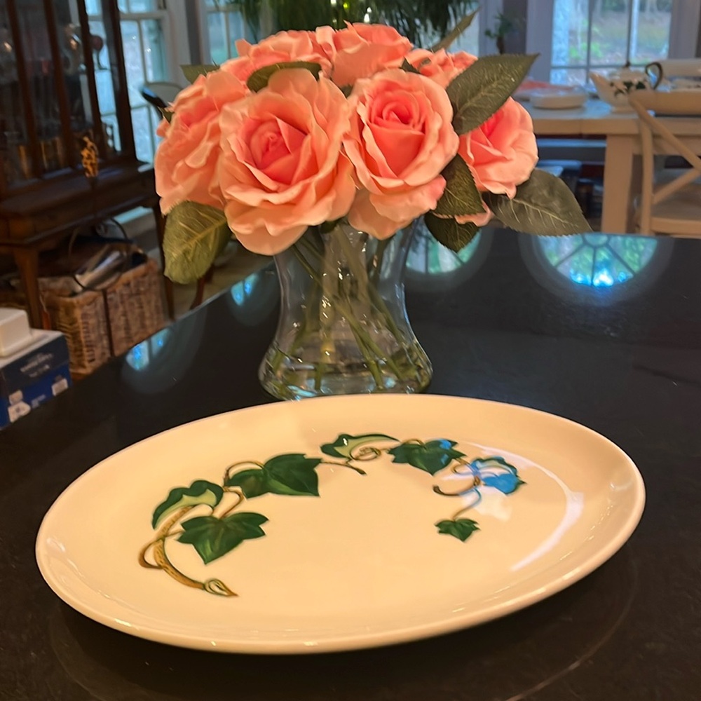 13" Oval Serving Platter California Ivy by METLOX - POPPYTRAIL - VERNON